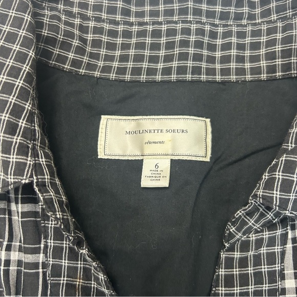 Moulinette Soeurs Anthropologie 100% Cotton Plaid Mini Dress Whimsy Goth Size 6 - Picture 8 of 9